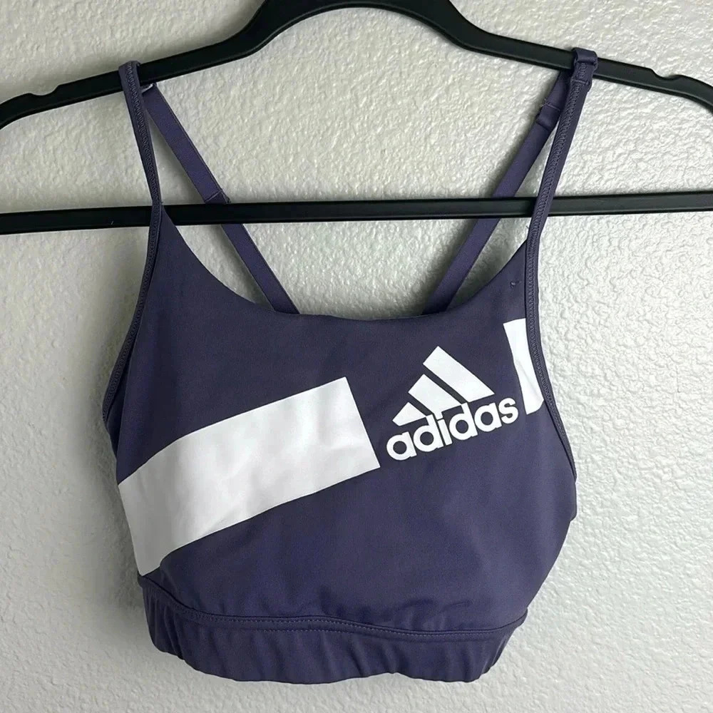 adidas Purple blue and White Strappy Sports Bra